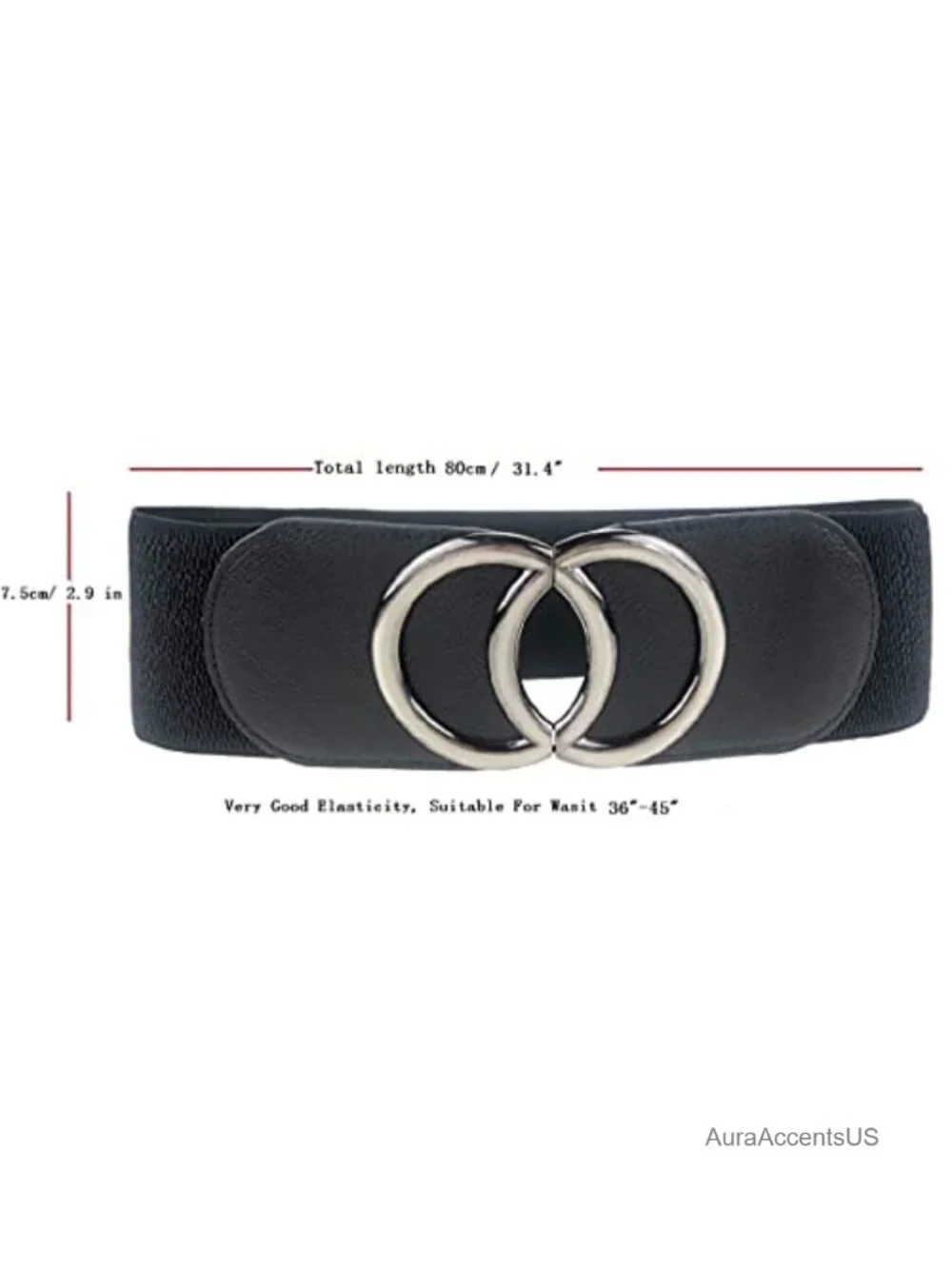 Elastic Wide Waist Cinch Belt for Dresses, Faux Leather
